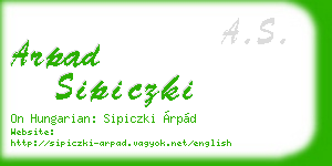 arpad sipiczki business card